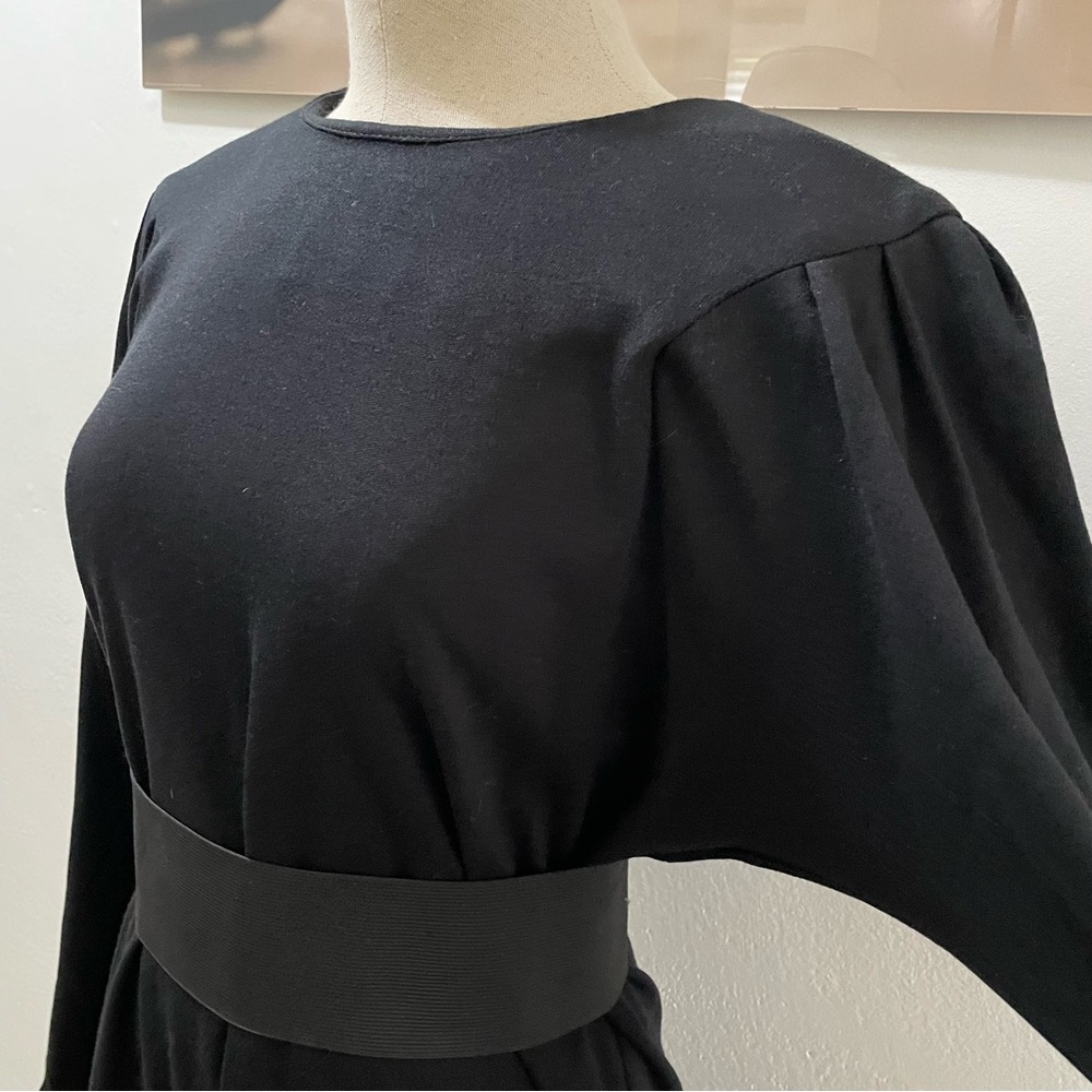 Black Knit Bat Wing Puffed Sleeve Dress New Cozy Dress Size: Medium ✨ - Picture 4 of 9